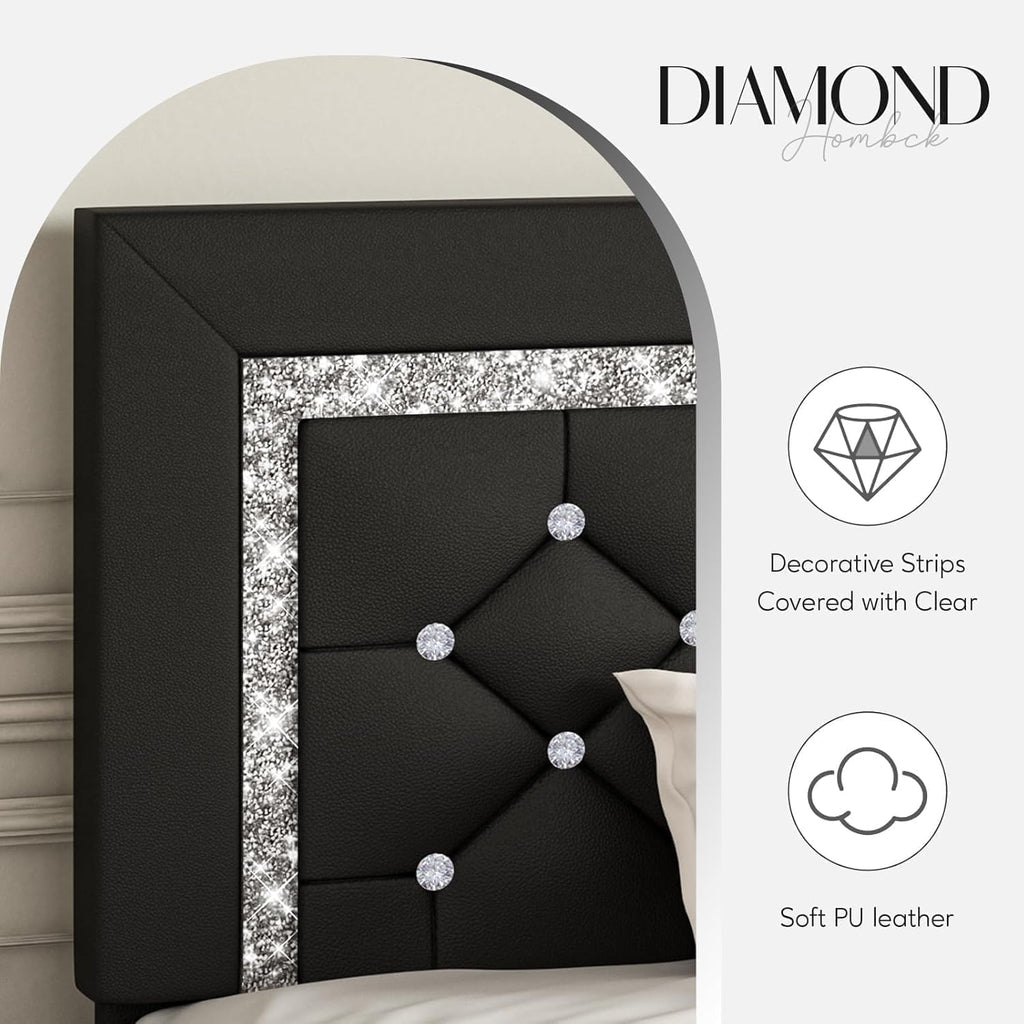 Full Size Upholstered Platform Bed with Headboard Y34645