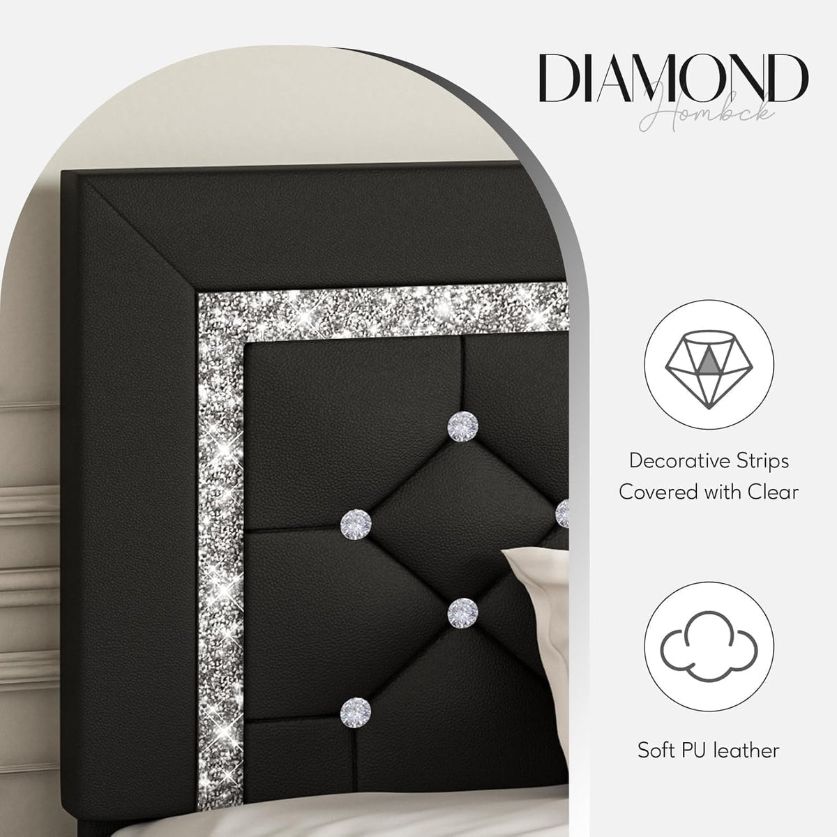 Full Size Upholstered Platform Bed with Headboard Y34645