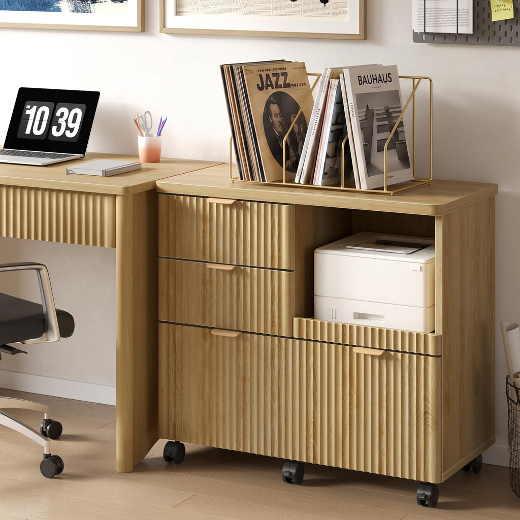 3 Drawer Wood File Cabinet Q975