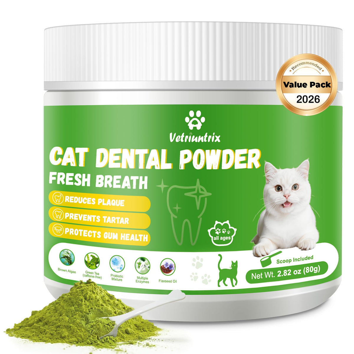 Cat Dental Care Powder with Probiotics 80g X2867