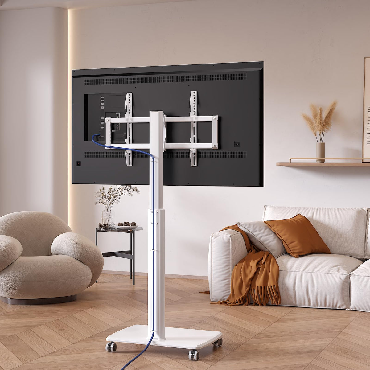 White Rolling TV Stand T243383