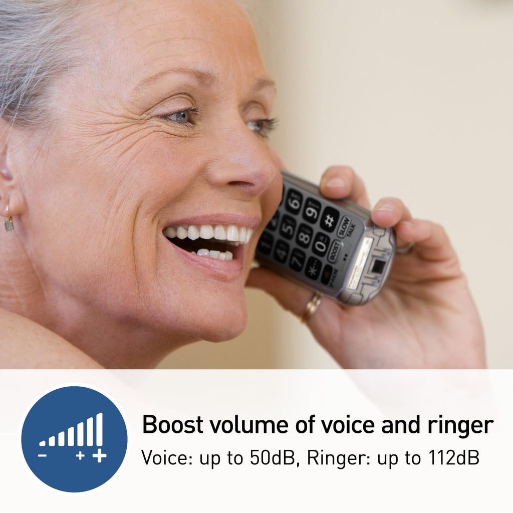 Amplified Cordless Phone with Slow Talk and Hearing Aid Compatibility O74784