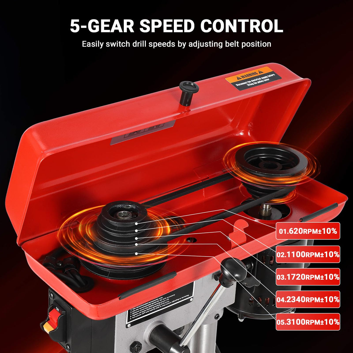8" Benchtop Drill Press with 5 Adjustable Speeds T15748