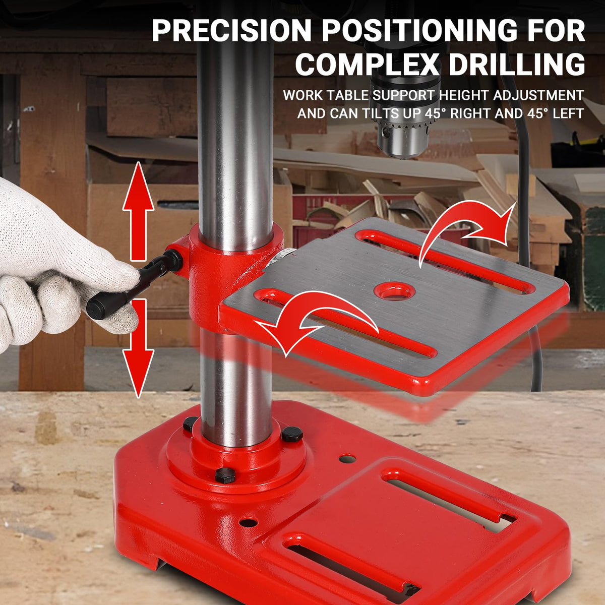 8" Benchtop Drill Press with 5 Adjustable Speeds T15748