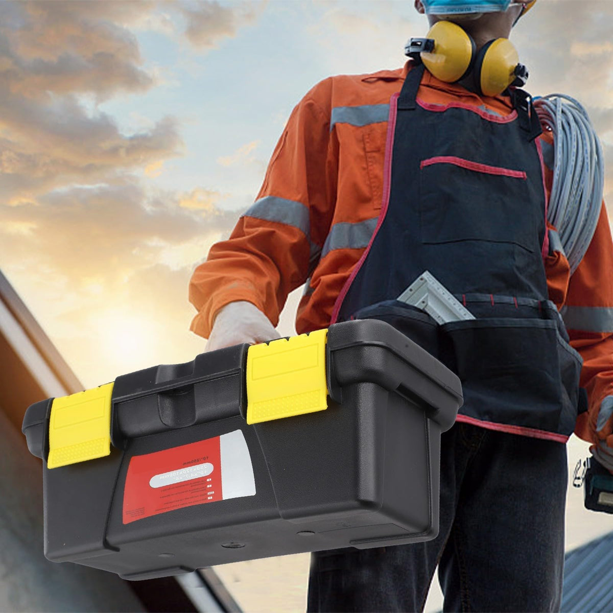 10 Inch Portable Plastic Toolbox with Two Layer Storage H78529
