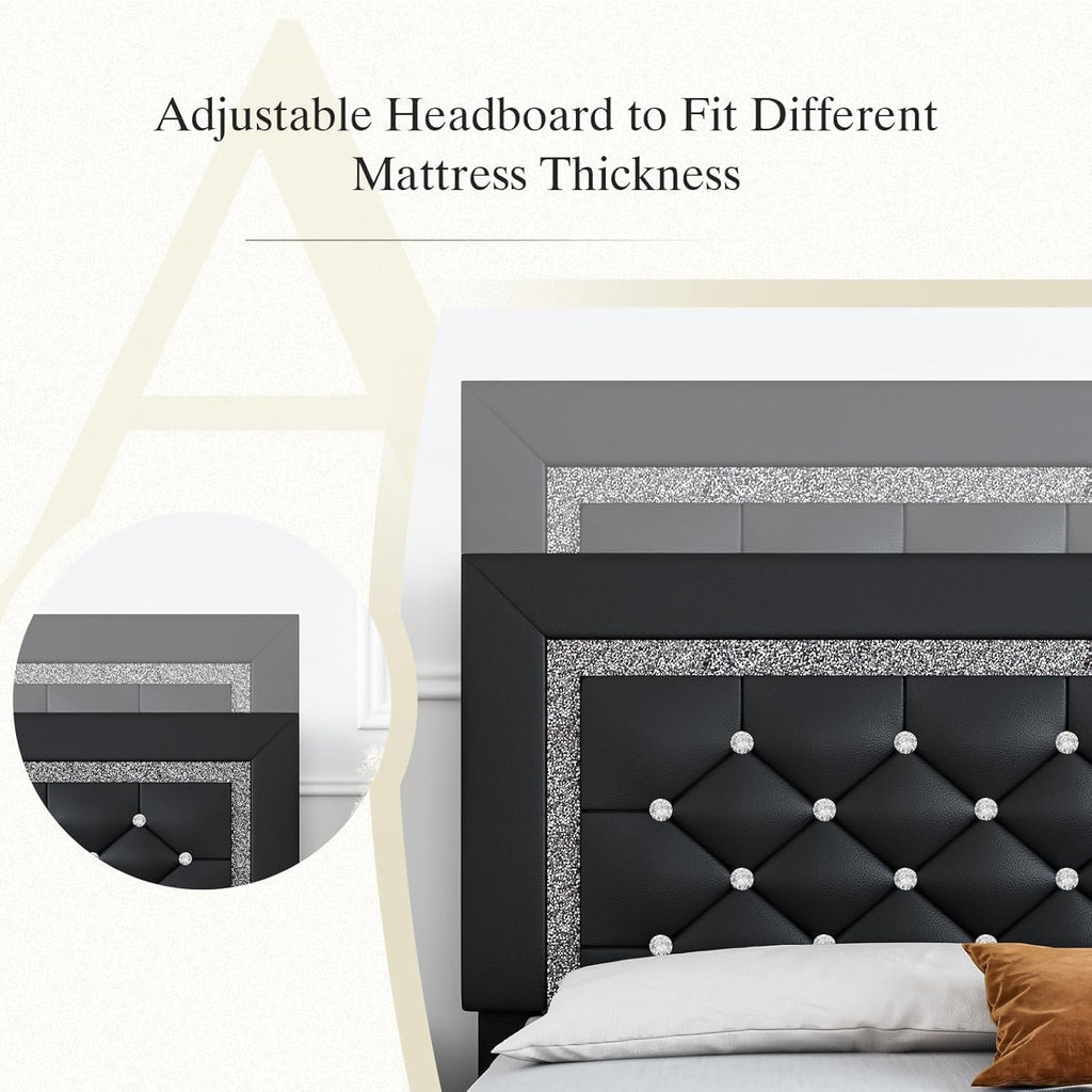 Full Size Upholstered Platform Bed with Headboard Y34645