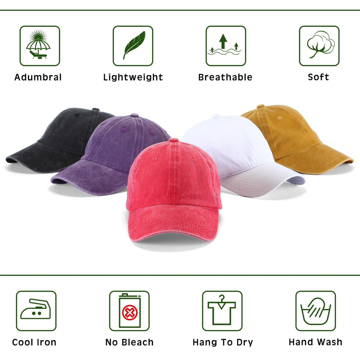 30 Pack Washed Denim Distressed Adjustable Cotton Baseball Cap H114631