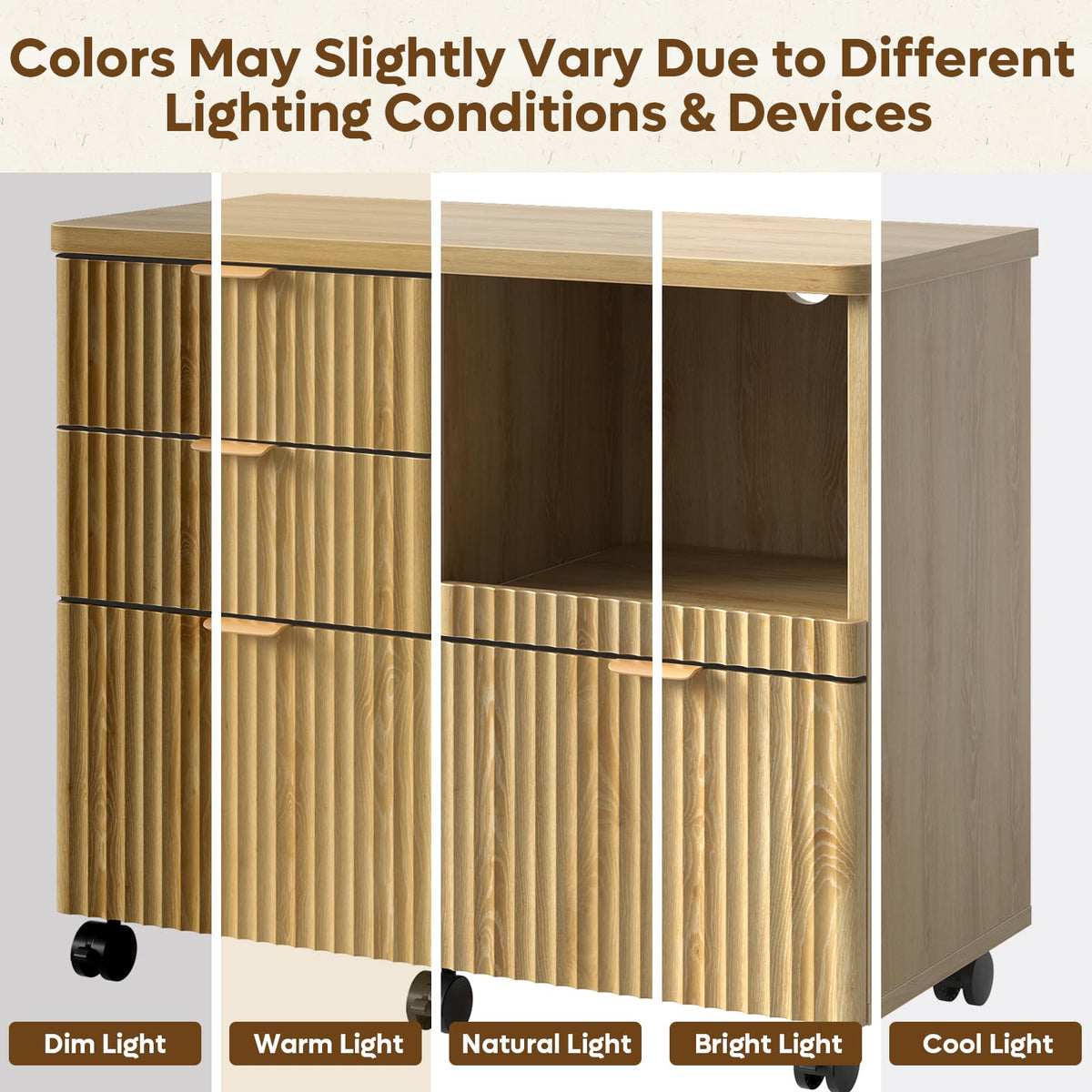 3 Drawer Wood File Cabinet Q975