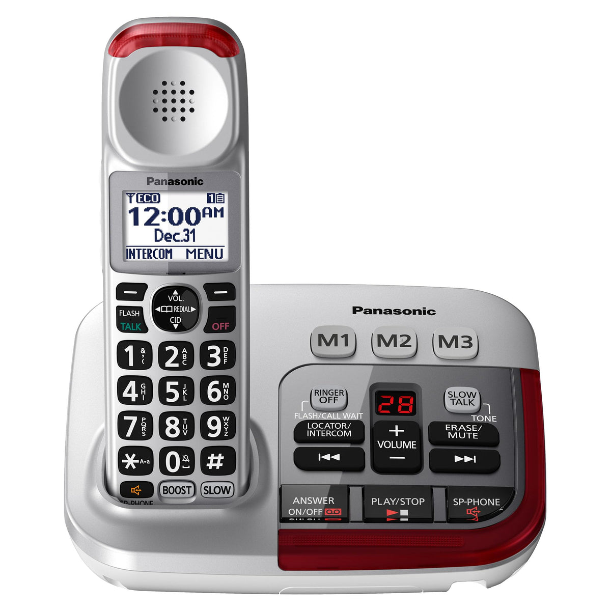 Amplified Cordless Phone with Slow Talk and Hearing Aid Compatibility O74784
