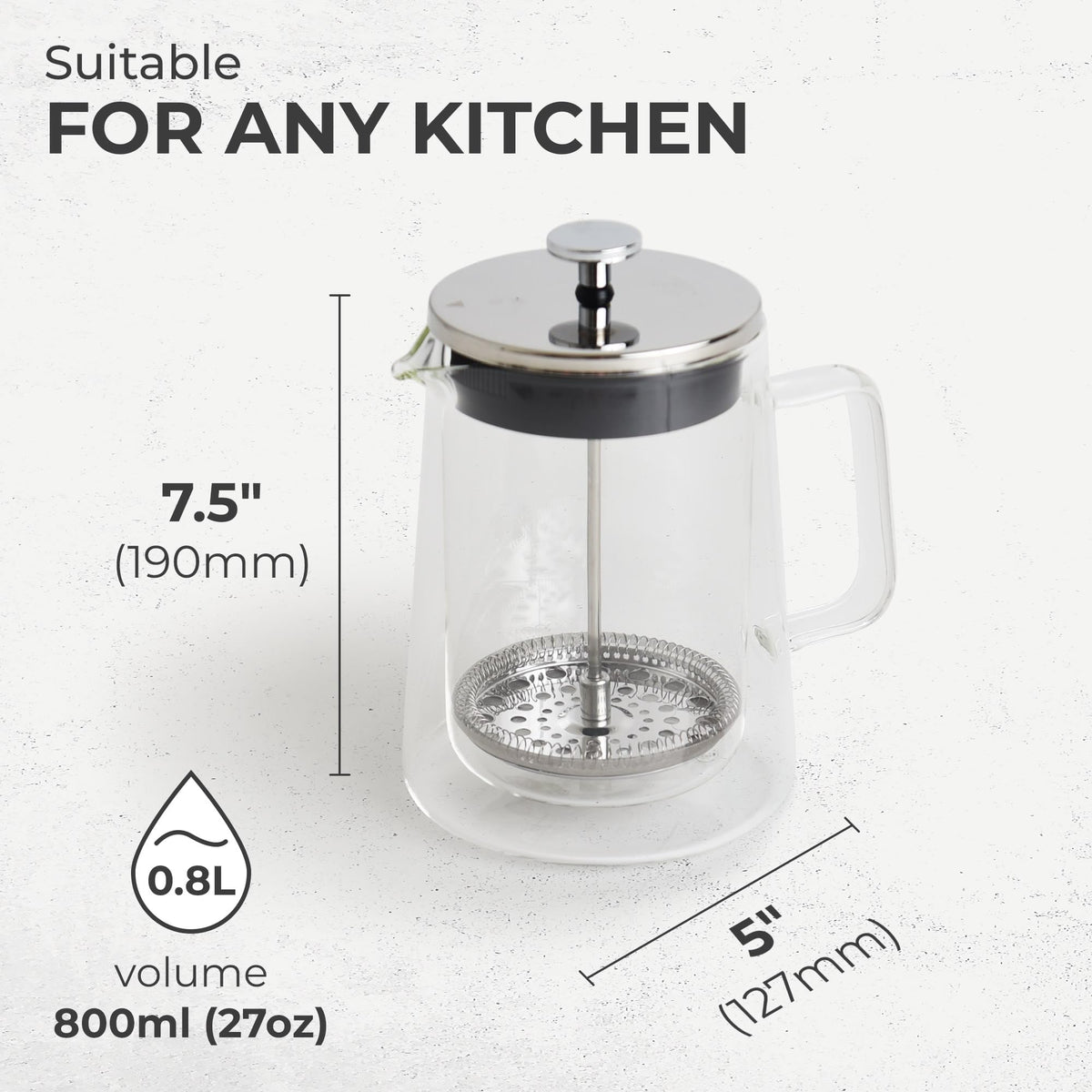 Glass French Press Coffee Maker 27oz L874