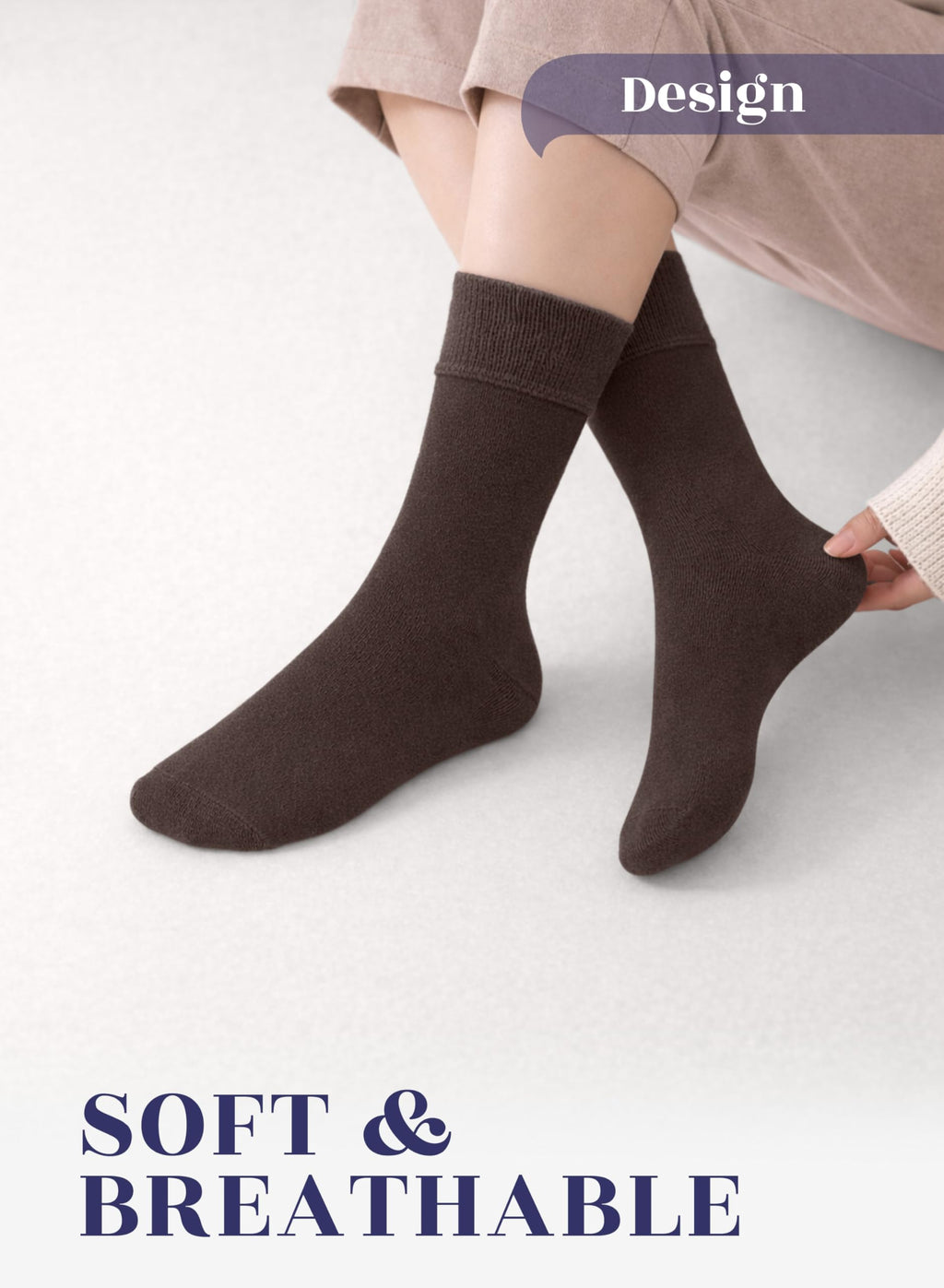 Women's Thin Bamboo Crew Socks, 3-6 Pairs S9652
