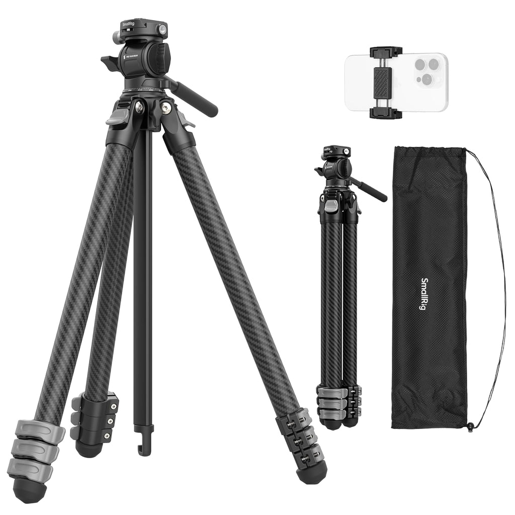 Carbon Fiber Compact Travel Tripod with Fluid Head Z305546
