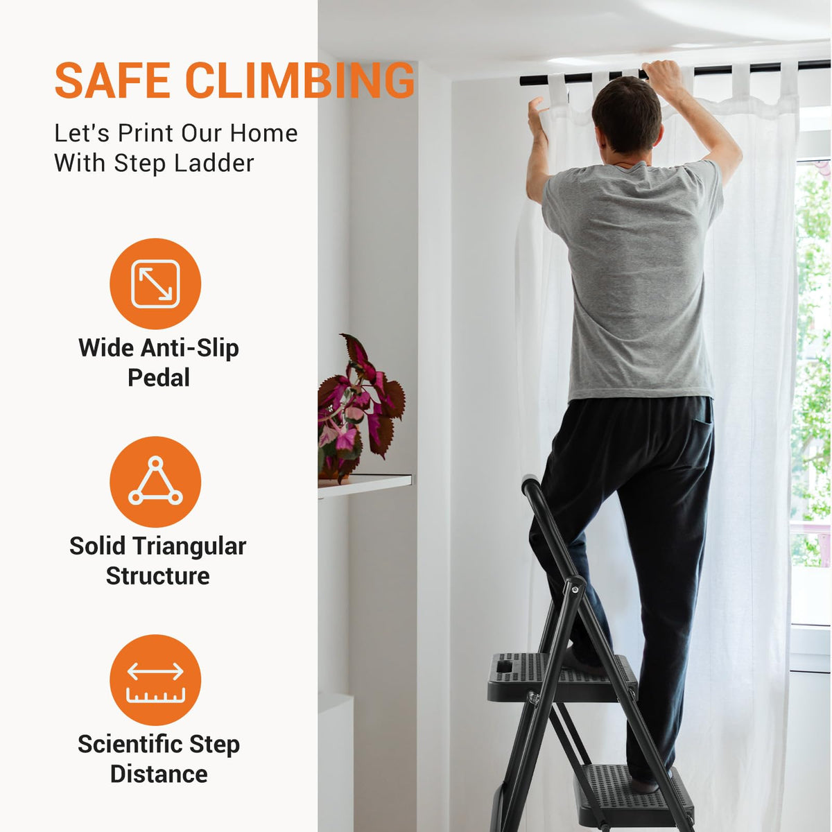 2 Step Folding Step Stool 330lbs Capacity O382366