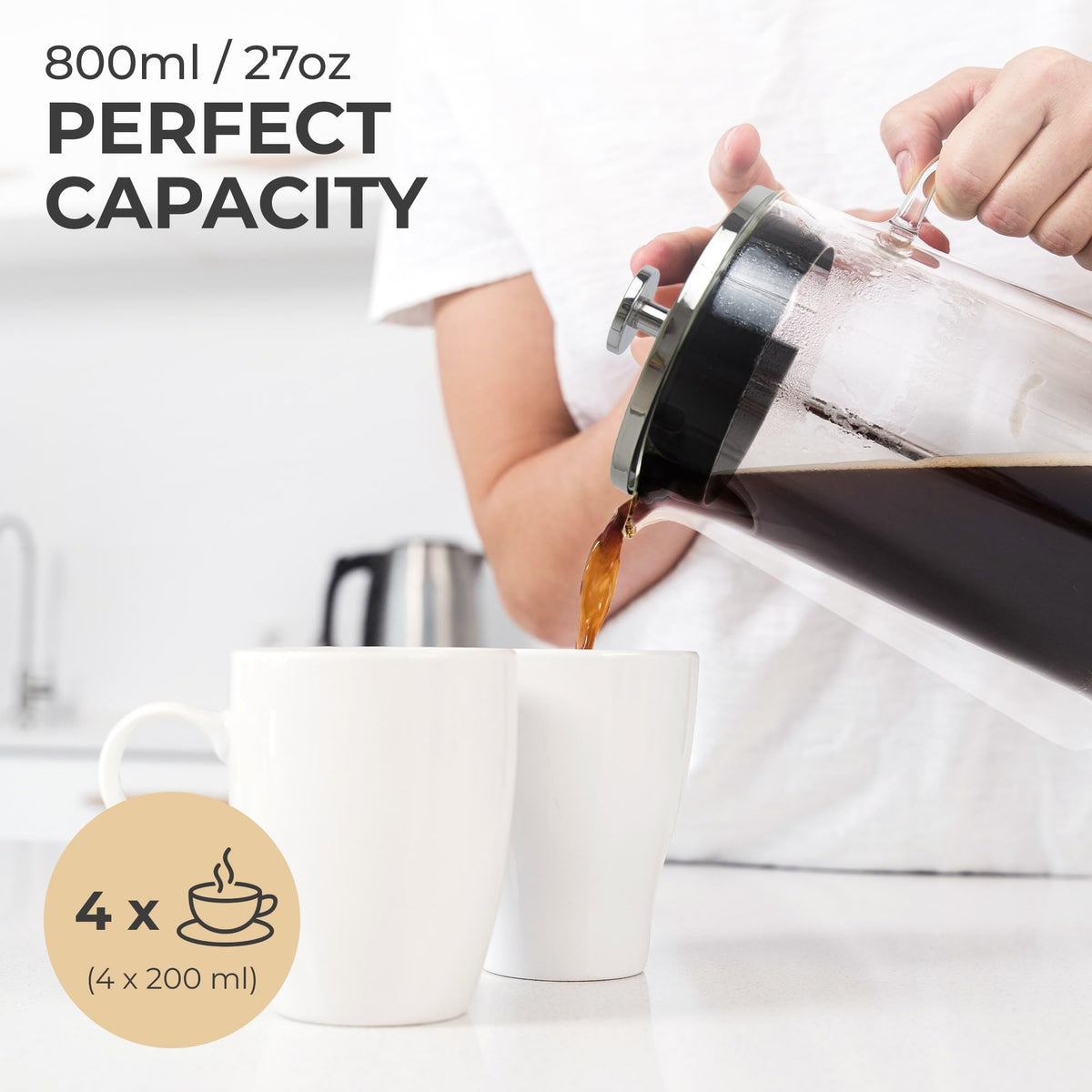Glass French Press Coffee Maker 27oz L874
