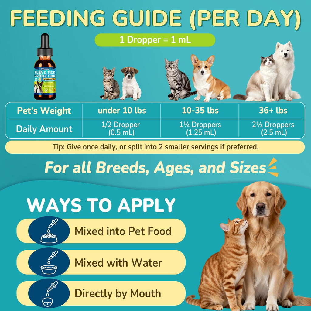 Flea and Tick Prevention Drops with Probiotics B76593