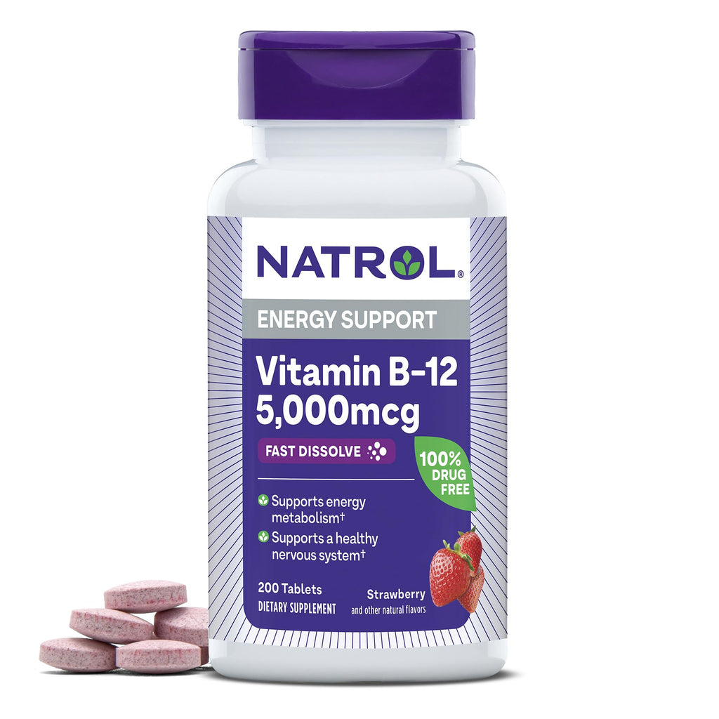 B12 5000 mcg Fast Dissolve 200 Tablets E65496