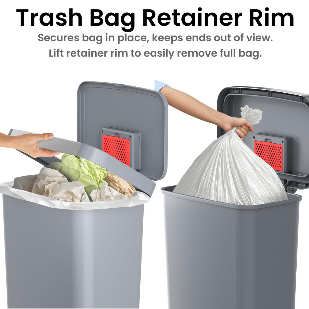 50 Liter / 13.2 Gallon SoftStep Kitchen Trash Can with Odor Filter N697405