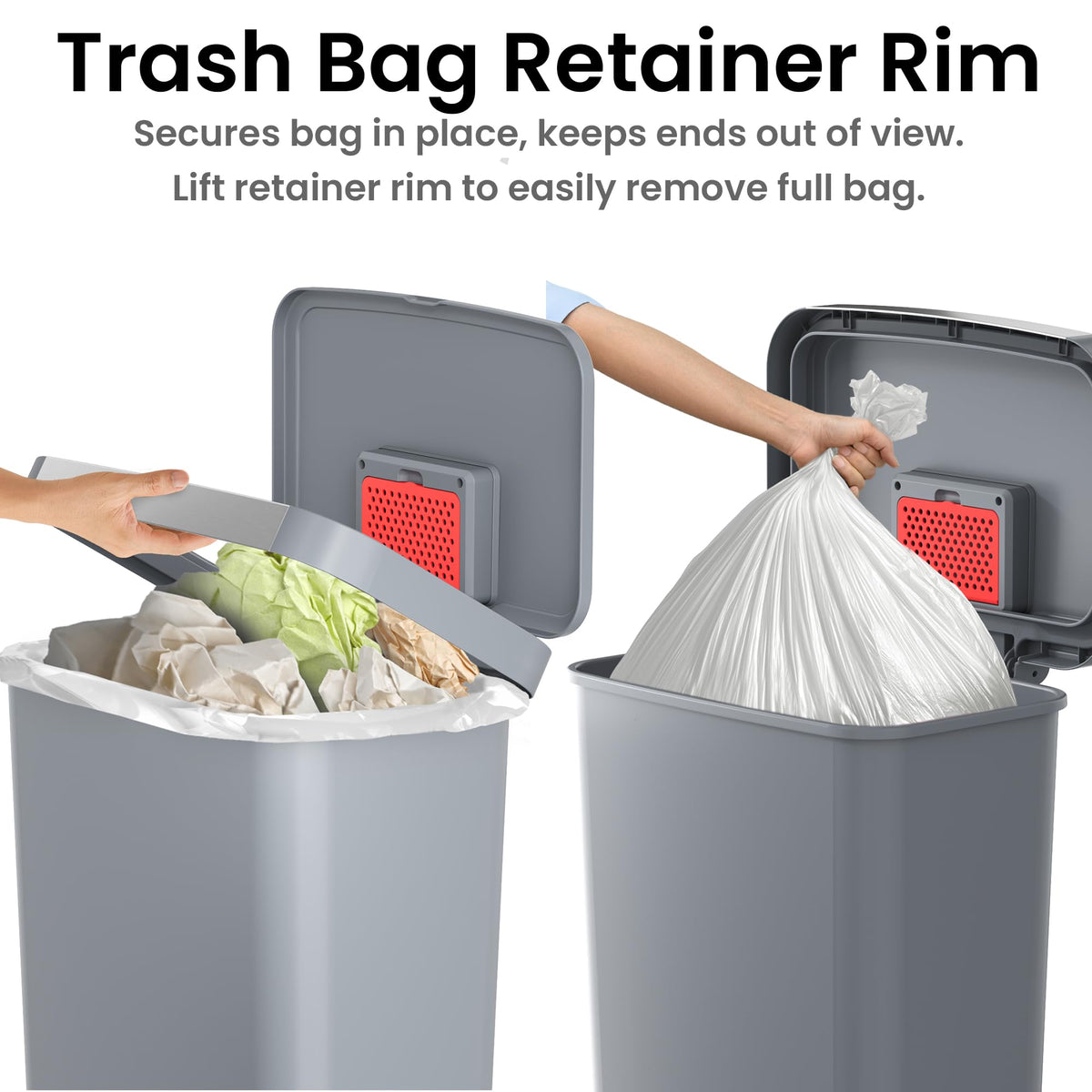 50 Liter / 13.2 Gallon SoftStep Kitchen Trash Can with Odor Filter N697405