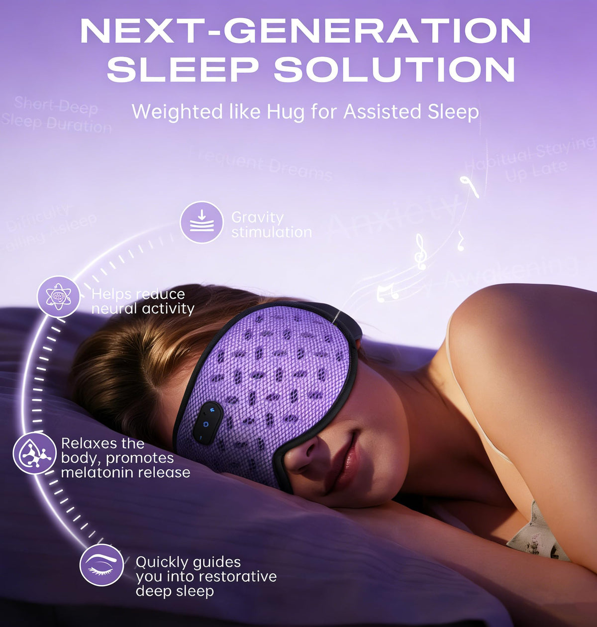 Bluetooth Sleep Mask Headphones with Hot & Cold Compress C476