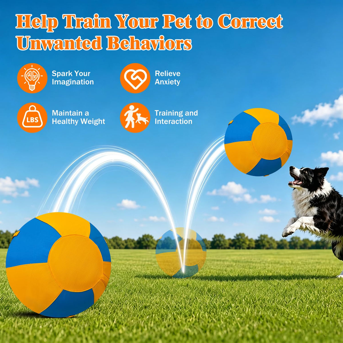 18 Inch Heavy Duty Herding Ball for Dogs with 3 Handles V877260