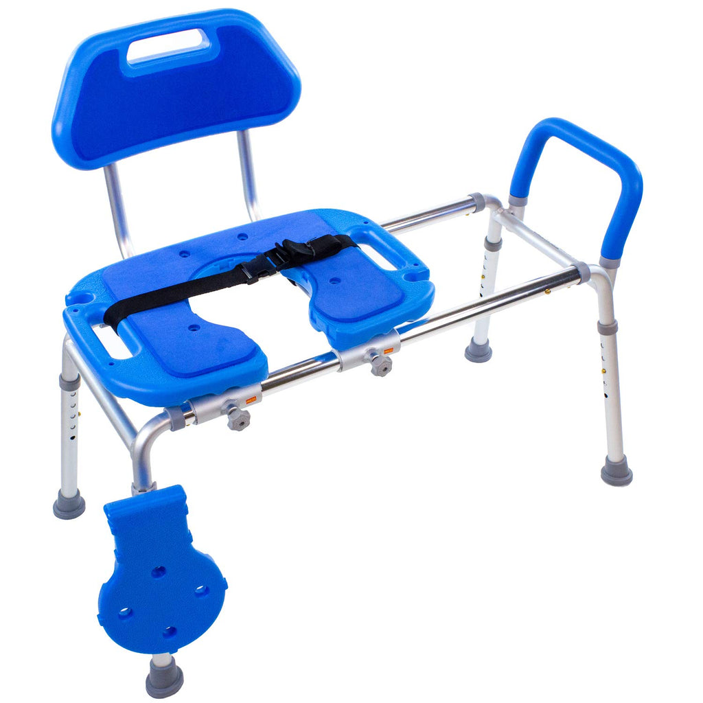 Blue Padded Shower Chair with Cut Out Seat and Safety Belt P660511