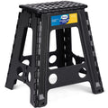18" Non-Slip Folding Step Stool 300 lbs Black F4757