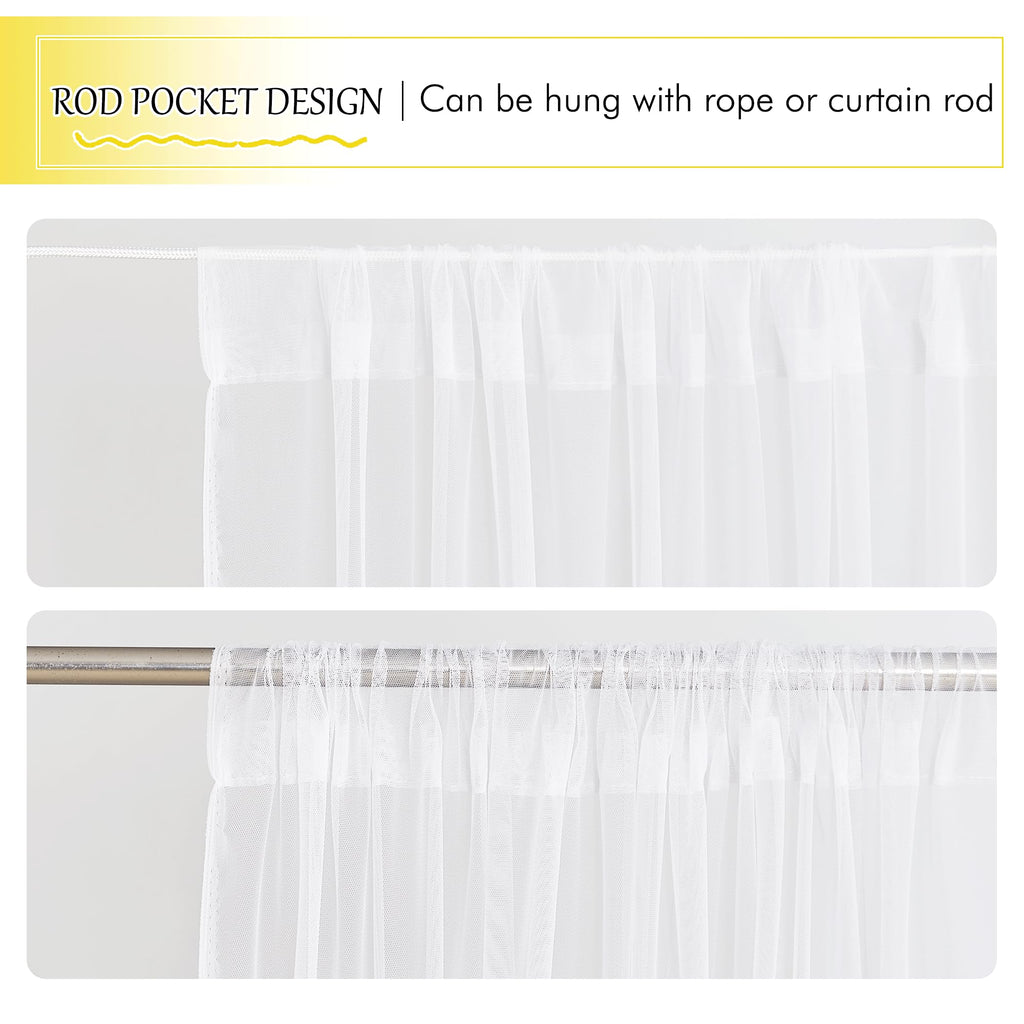 White 2 Panels Waterproof Mosquito Netting Curtains H462