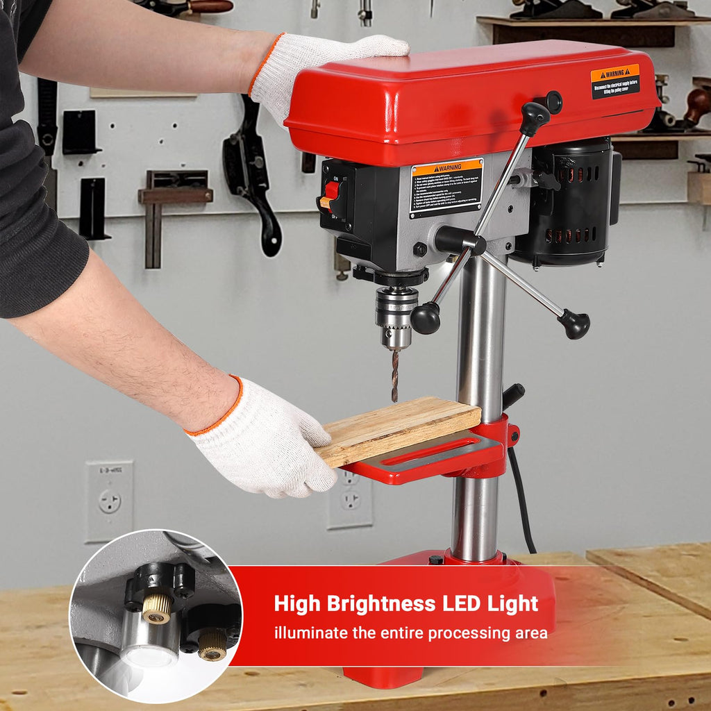 8" Benchtop Drill Press with 5 Adjustable Speeds T15748