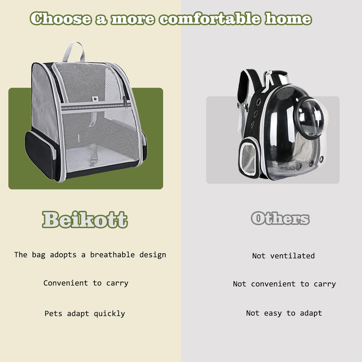 Large Breathable Pet Backpack U2336
