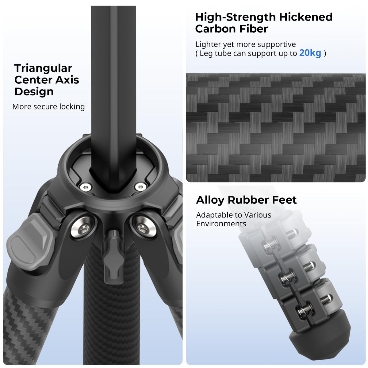 Carbon Fiber Compact Travel Tripod with Fluid Head Z305546