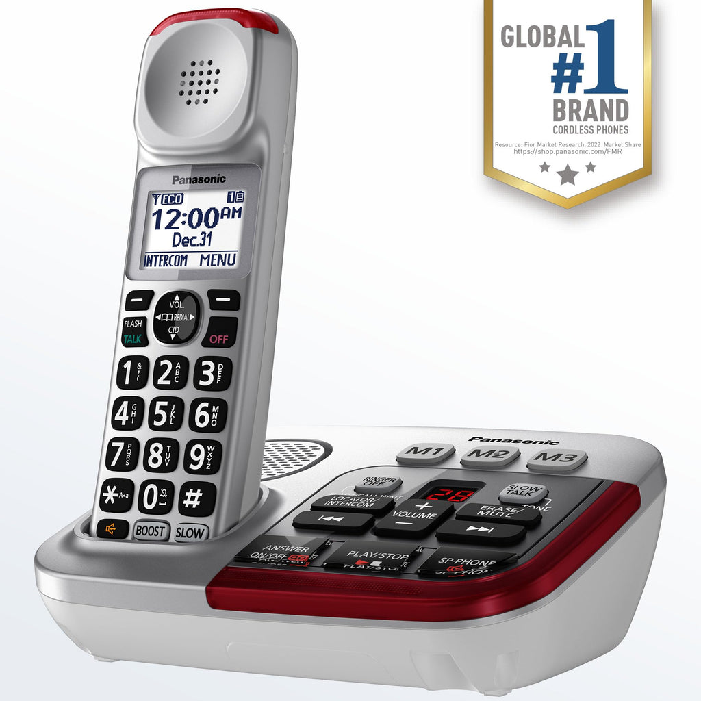 Amplified Cordless Phone with Slow Talk and Hearing Aid Compatibility O74784