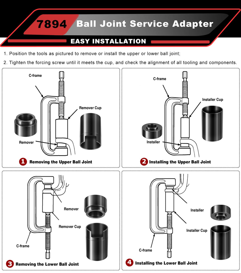 4PCS Ball Joint Service Adapter Set N730