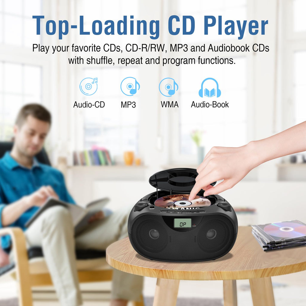 Portable CD Player Boombox with Bluetooth F27530