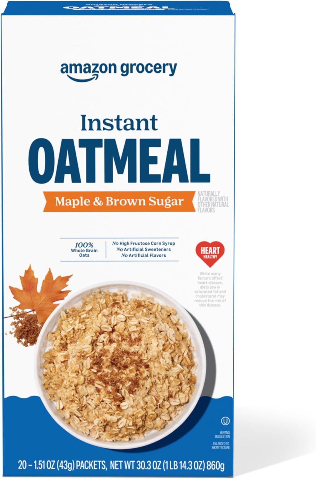 Maple & Brown Sugar Instant Oatmeal, 1.51 Oz, 20 Ct P708847