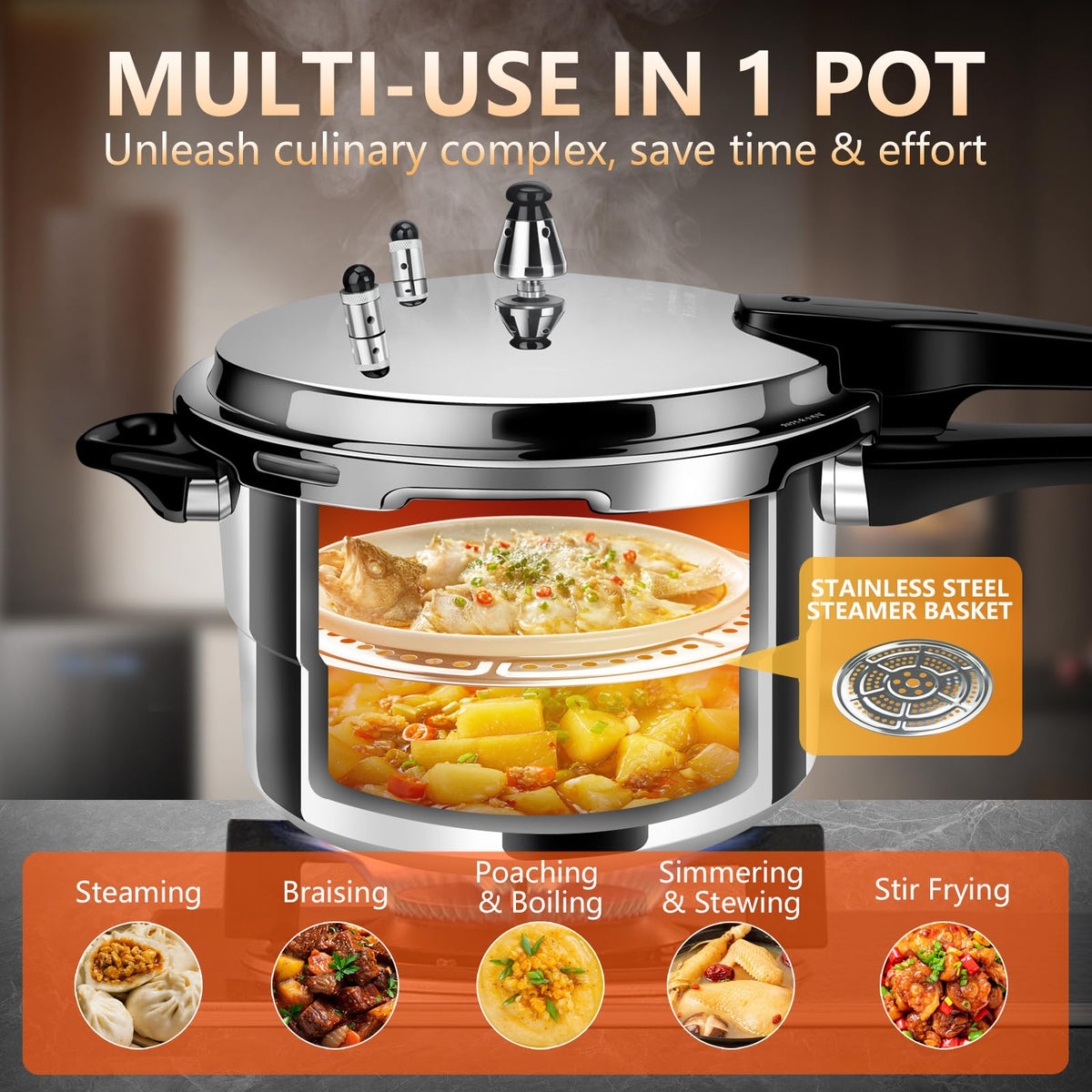 4.23 Quart Aluminum Stovetop Pressure Cooker X46946
