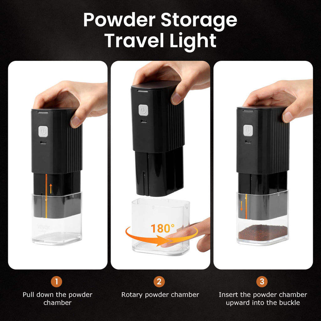 Portable Electric Coffee Grinder Adjustable Stainless Steel Burr F22527