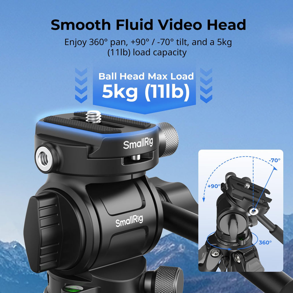 Carbon Fiber Compact Travel Tripod with Fluid Head Z305546