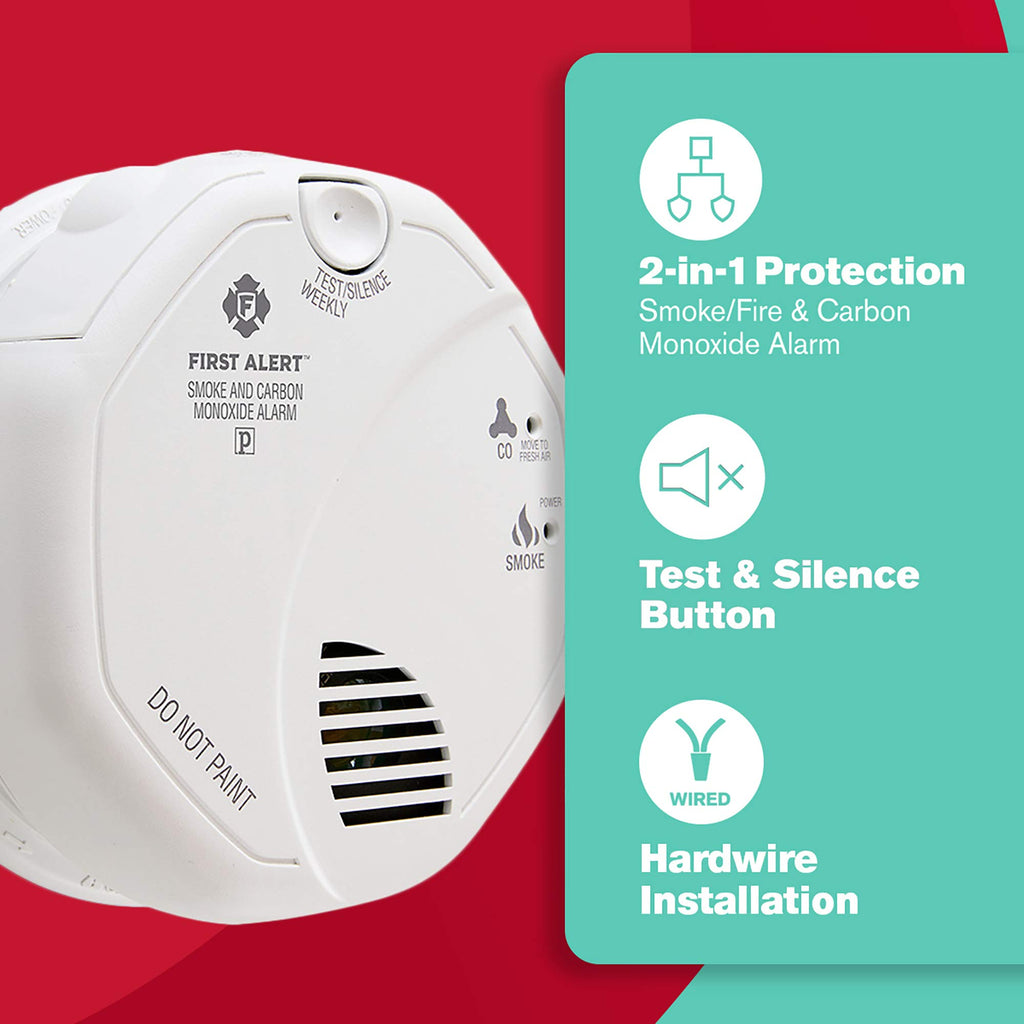 Hardwired Smoke and Carbon Monoxide Detector with Battery Backup, 3-Pack G15097
