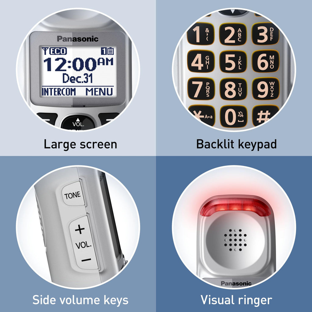 Amplified Cordless Phone with Slow Talk and Hearing Aid Compatibility O74784