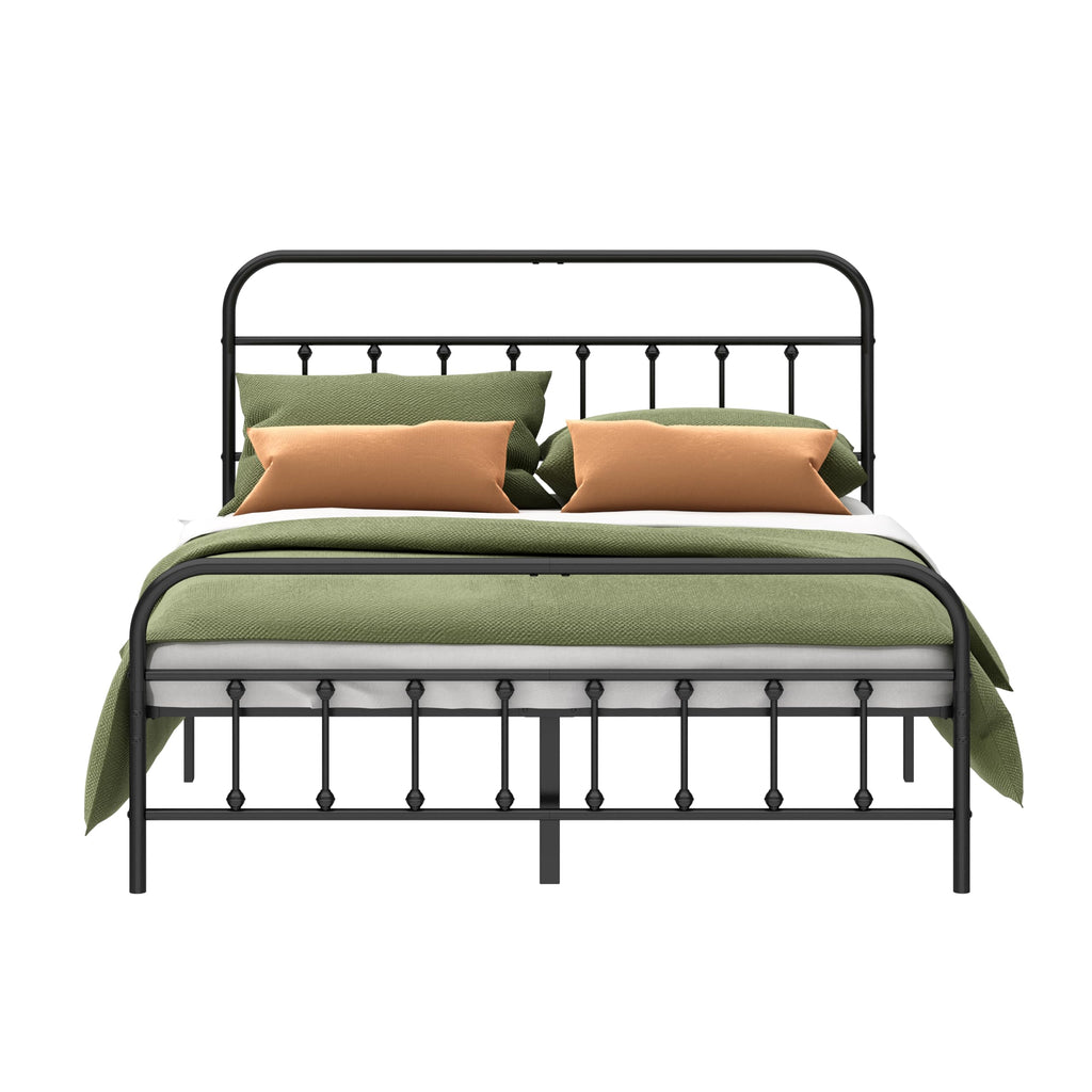 Queen Size Black Metal Bed Frame N333