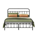 Queen Size Black Metal Bed Frame N333