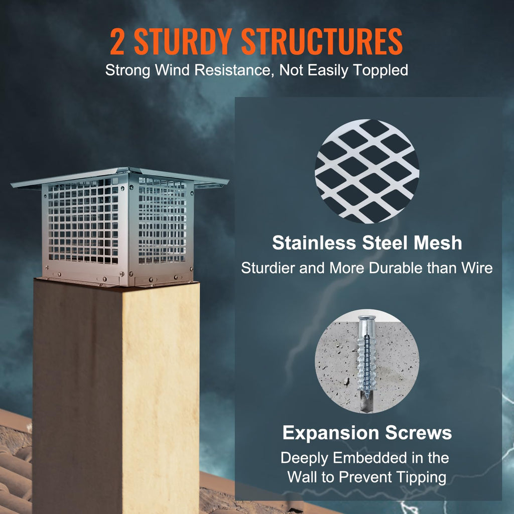 17x17 inch 304 Stainless Steel Chimney Cap D8658