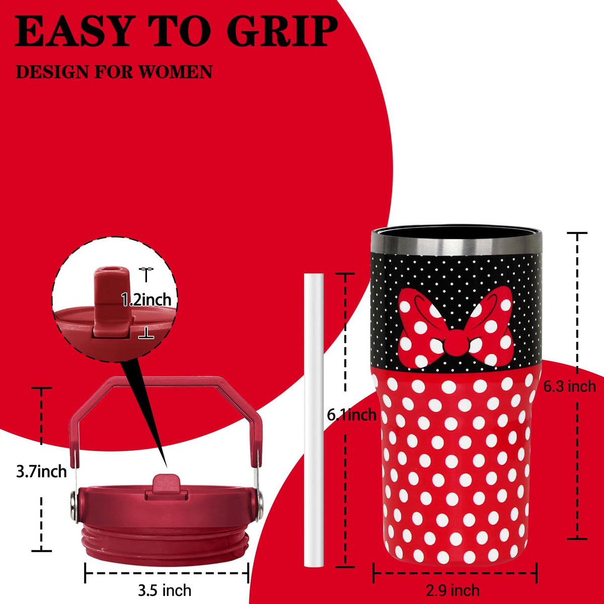Cartoon Mouse 20 Oz Tumbler with Lid & Flip Straw Z761979