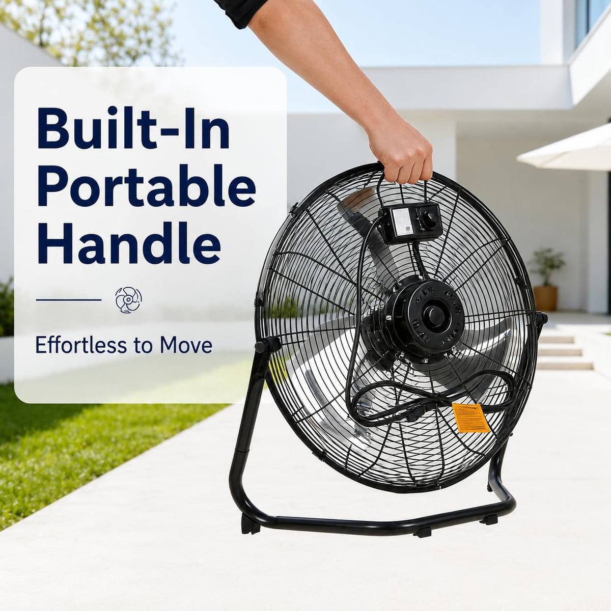 20 Inch Industrial Floor Fan, 3 Speeds, 360° Tilt H3879