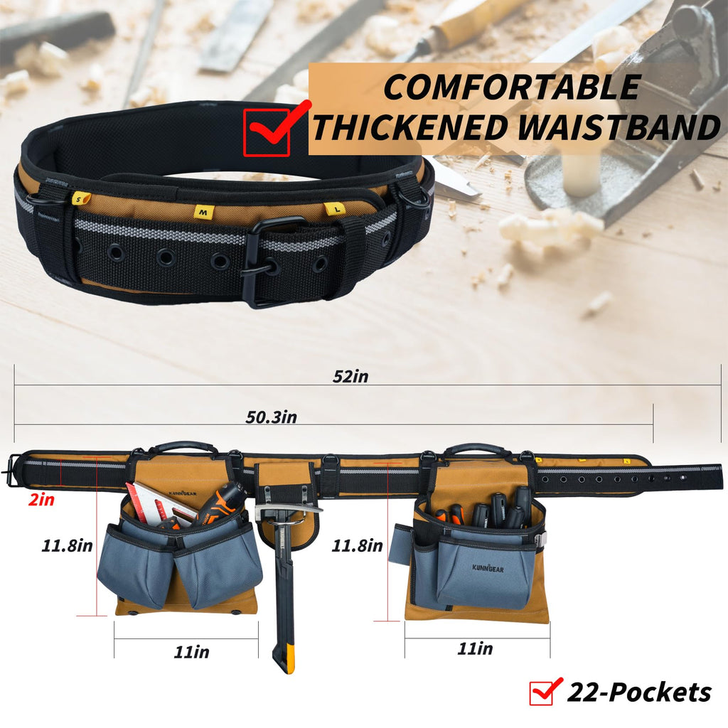 Khaki Carpenter Tool Belt with Suspenders B7141