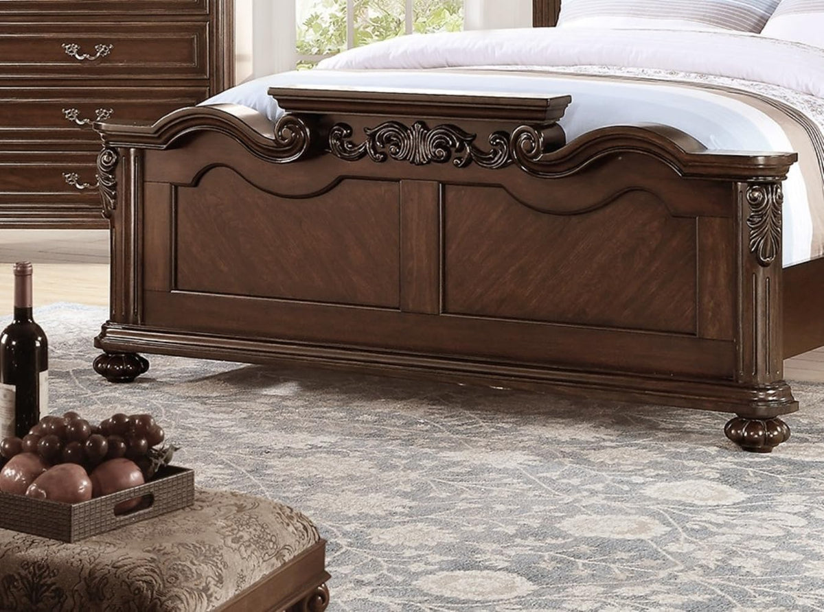 King Size Faux Leather Tufted Headboard Bed M271
