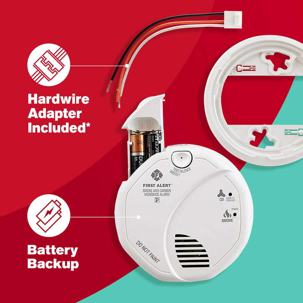 Hardwired Smoke and Carbon Monoxide Detector with Battery Backup, 3-Pack G15097