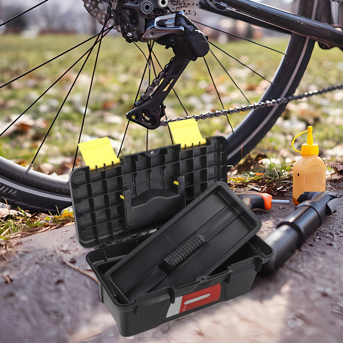 10 Inch Portable Plastic Toolbox with Two Layer Storage H78529