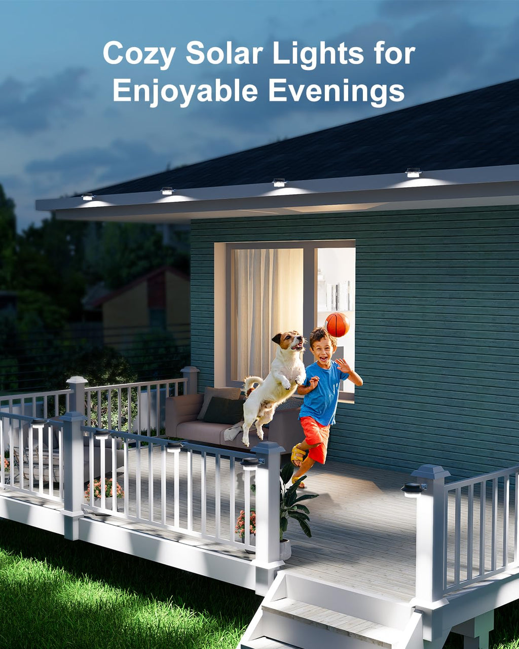 8 Pack Cool White Solar Powered Gutter Mounted Lights N7598