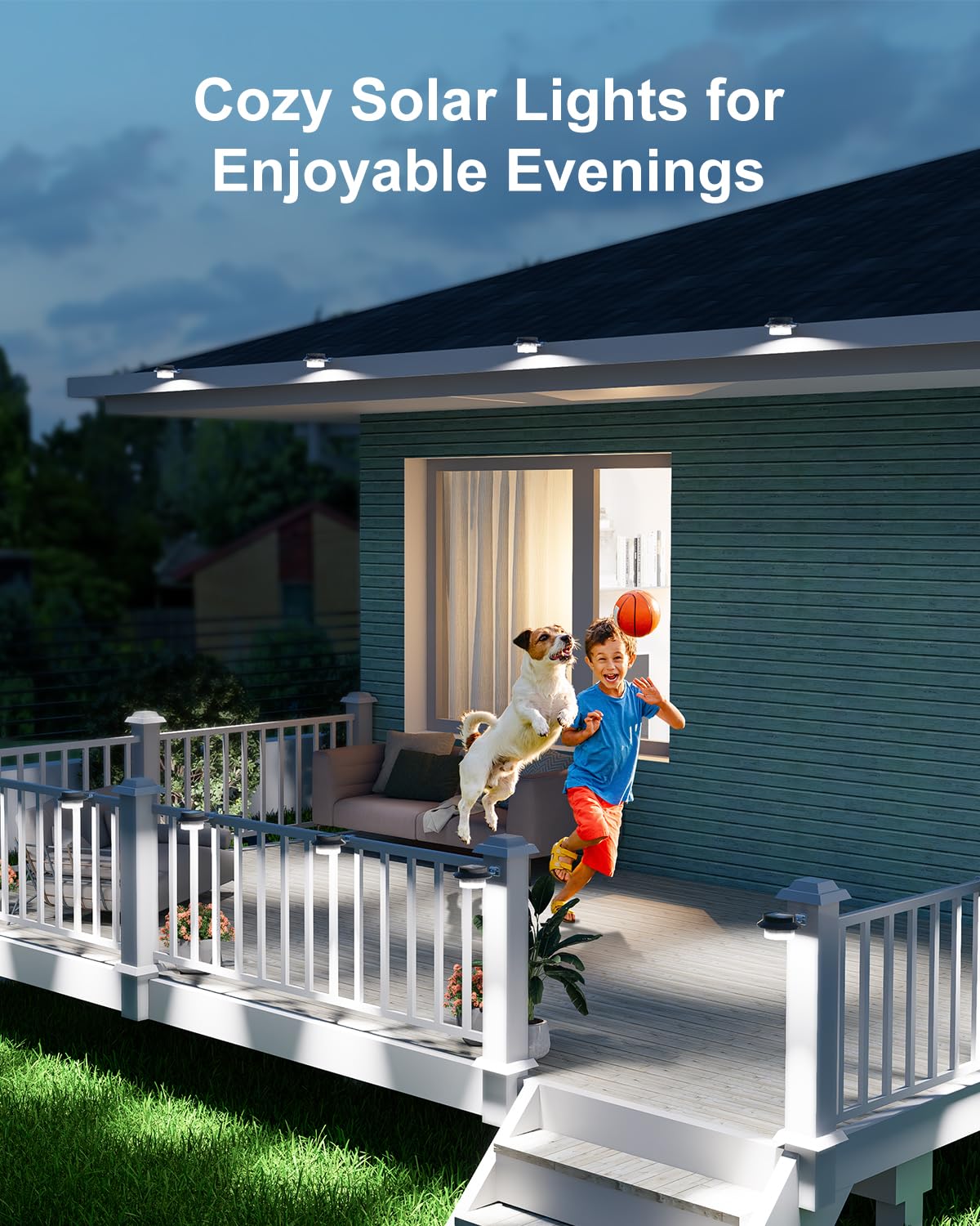 8 Pack Cool White Solar Powered Gutter Mounted Lights N7598